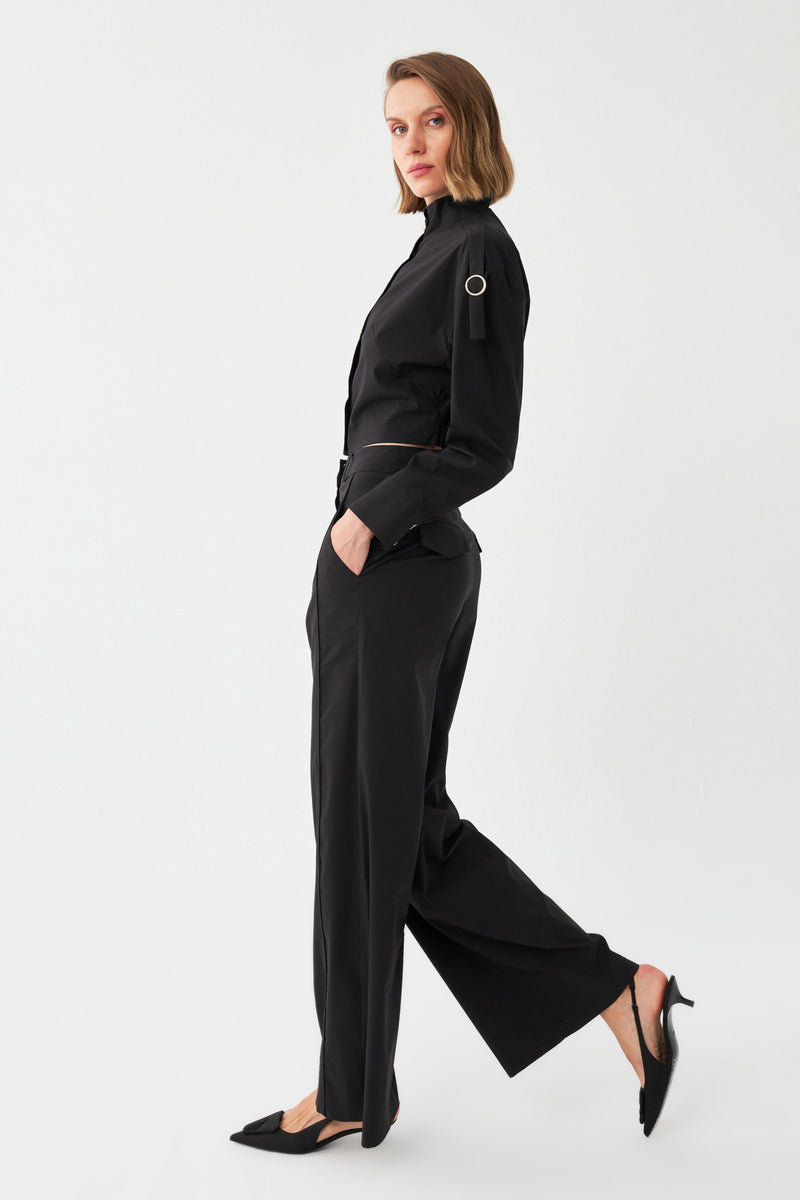 Straight-Fit Düğmeli Takım SİYAH