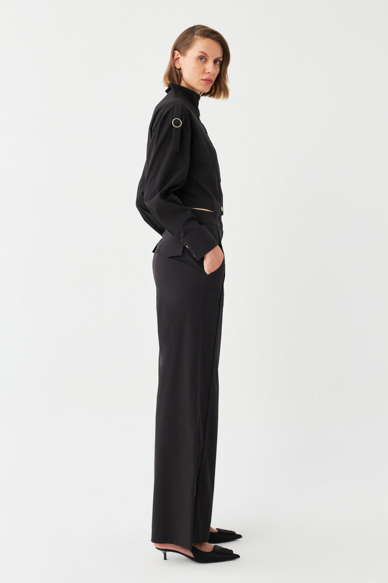 Straight-Fit Düğmeli Takım SİYAH