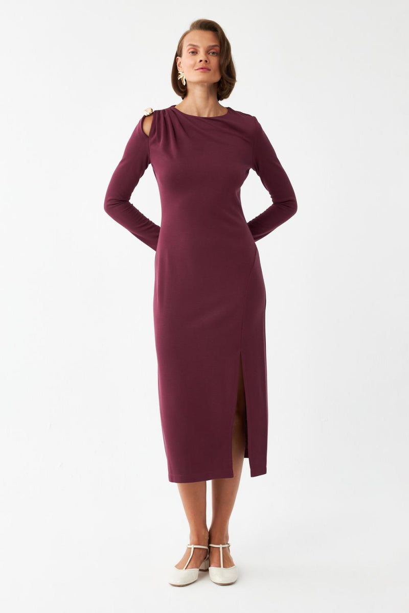 Straight-Fit Elbise BORDO