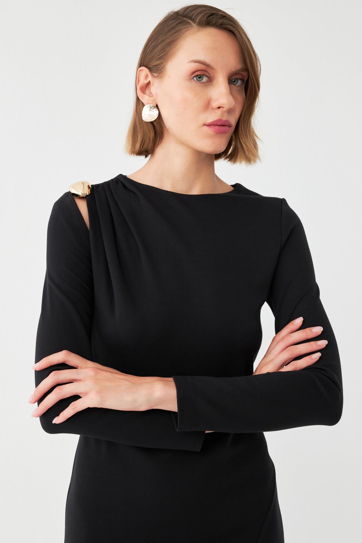 Straight-Fit Elbise SİYAH