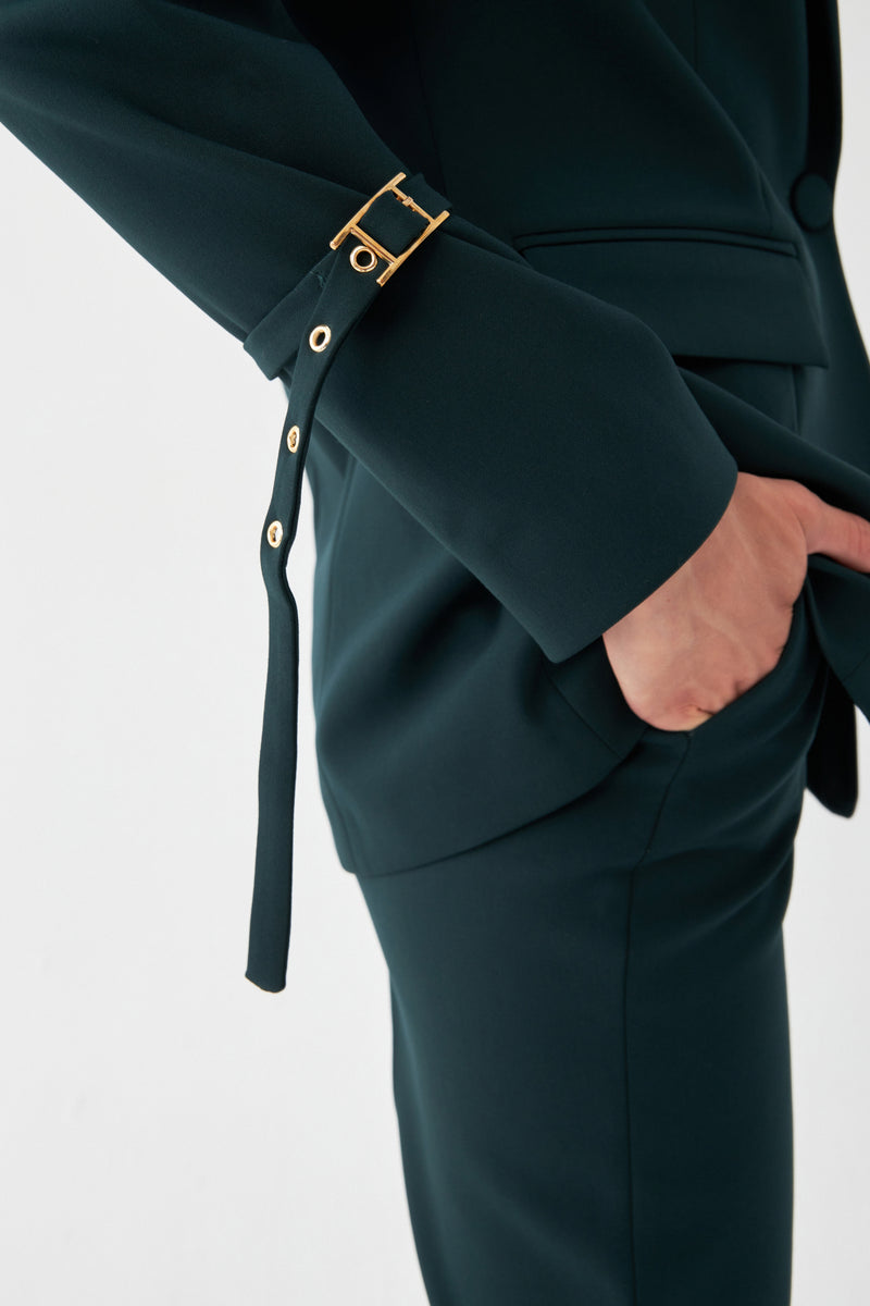 Tek Düğmeli Blazer Takım YEŞİL