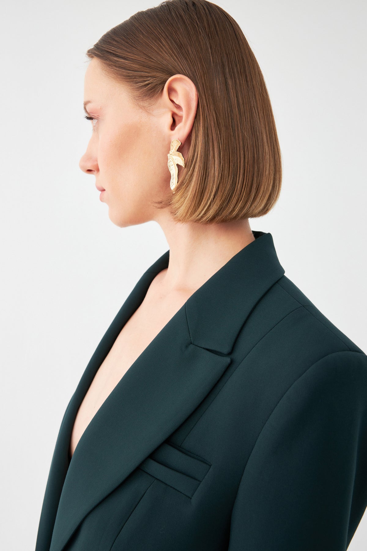 Tek Düğmeli Blazer Takım YEŞİL