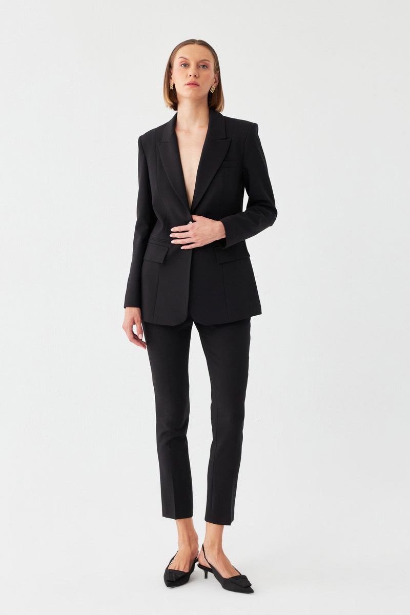 Tek Düğmeli Blazer Takım SİYAH
