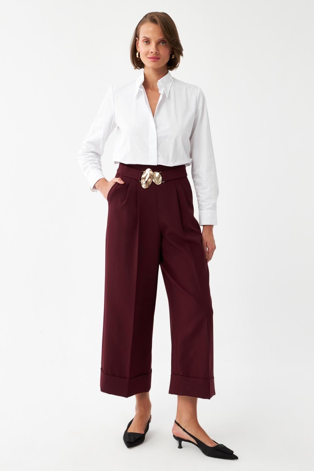 Tokalı Kısa Paça Pantolon