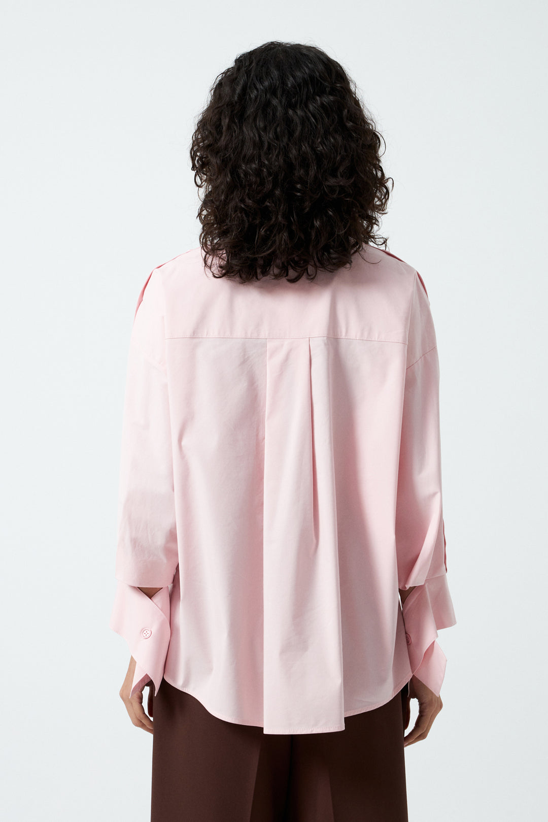Yırtmaç Manşetli Oversize Gömlek PEMBE